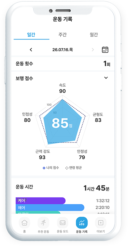 운동 기록 화면